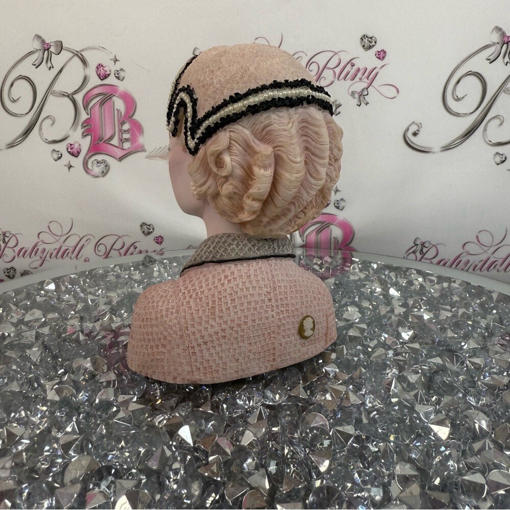 Cameo girls 1954 Vintage Style Women's Headband with Veil  Black pink Cream - Picture 7 of 12